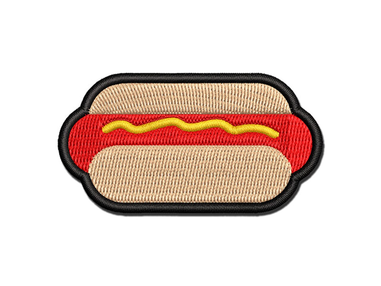 Yummy Hot Dog Multi-Color Embroidered Iron-On or Hook & Loop Patch Applique